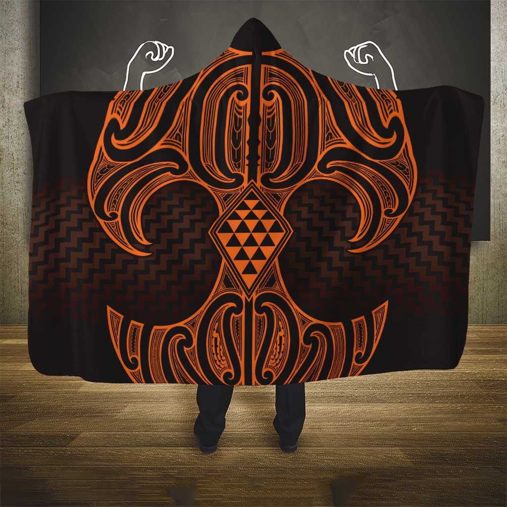 Karaka Maori Ta Moko Poutama Art Hooded Blanket LT9 - Polynesian Pride