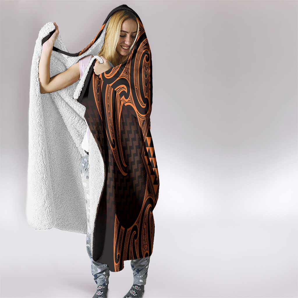Karaka Maori Ta Moko Poutama Art Hooded Blanket LT9 - Polynesian Pride