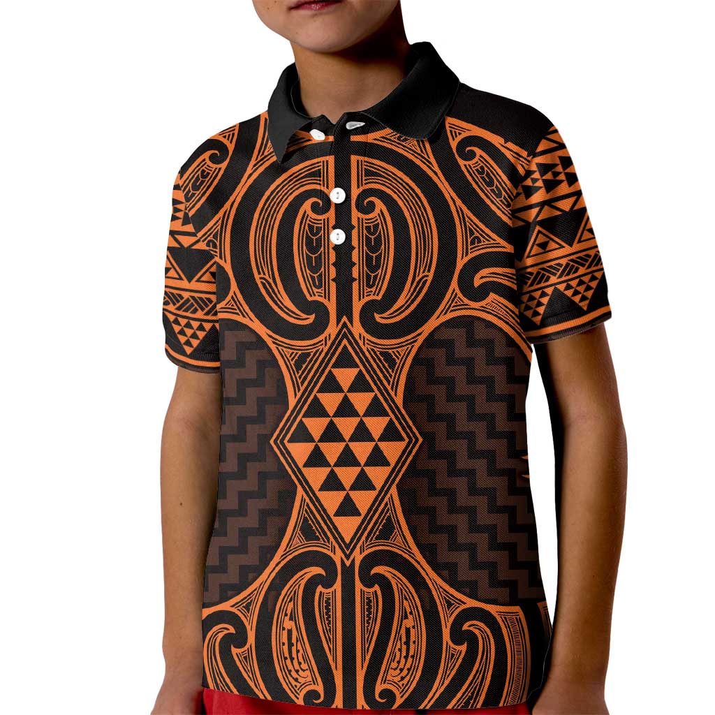 Karaka Maori Ta Moko Poutama Art Kid Polo Shirt
