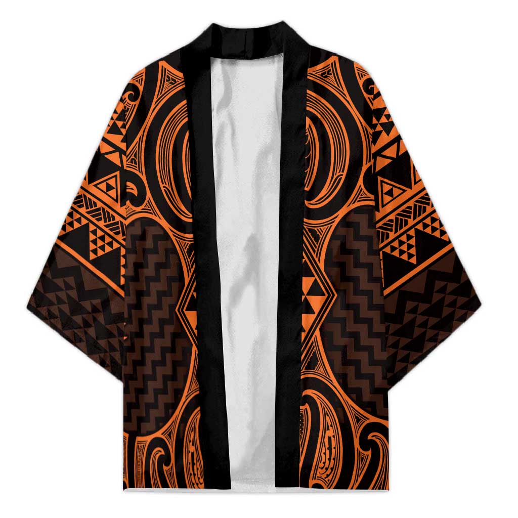 Karaka Maori Ta Moko Poutama Art Kimono - Polynesian Pride