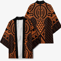 Karaka Maori Ta Moko Poutama Art Kimono - Polynesian Pride
