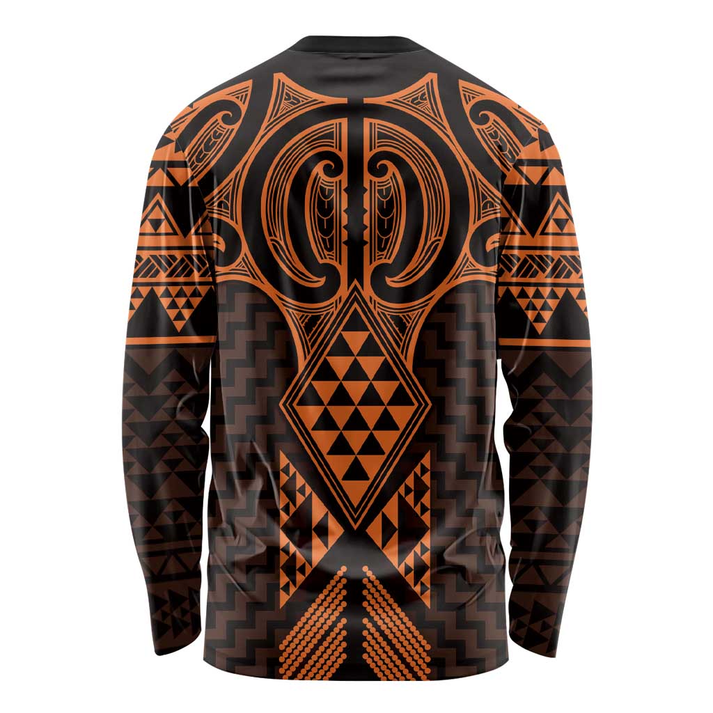Karaka Maori Ta Moko Poutama Art Long Sleeve Shirt LT9 - Polynesian Pride
