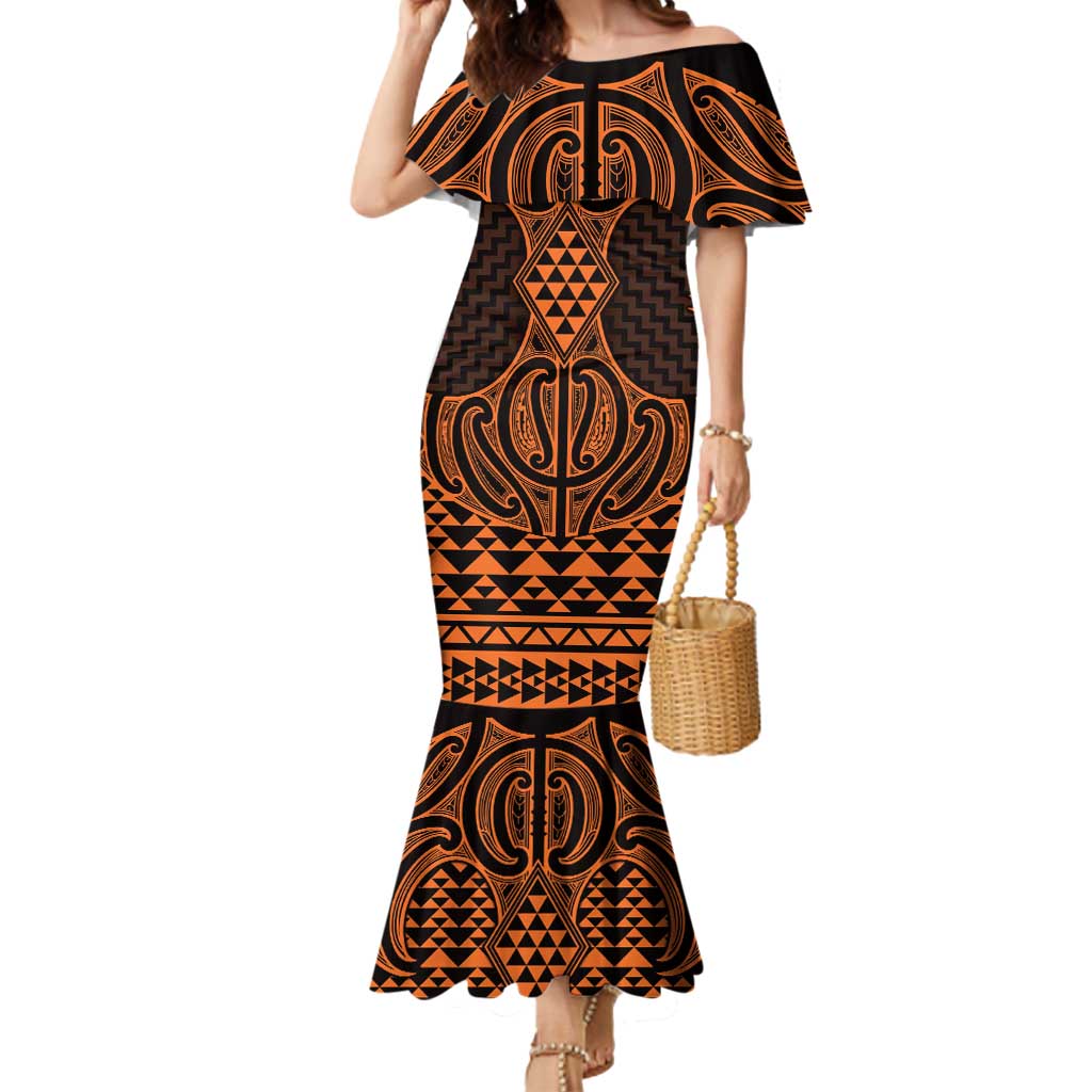 Karaka Maori Ta Moko Poutama Art Mermaid Dress