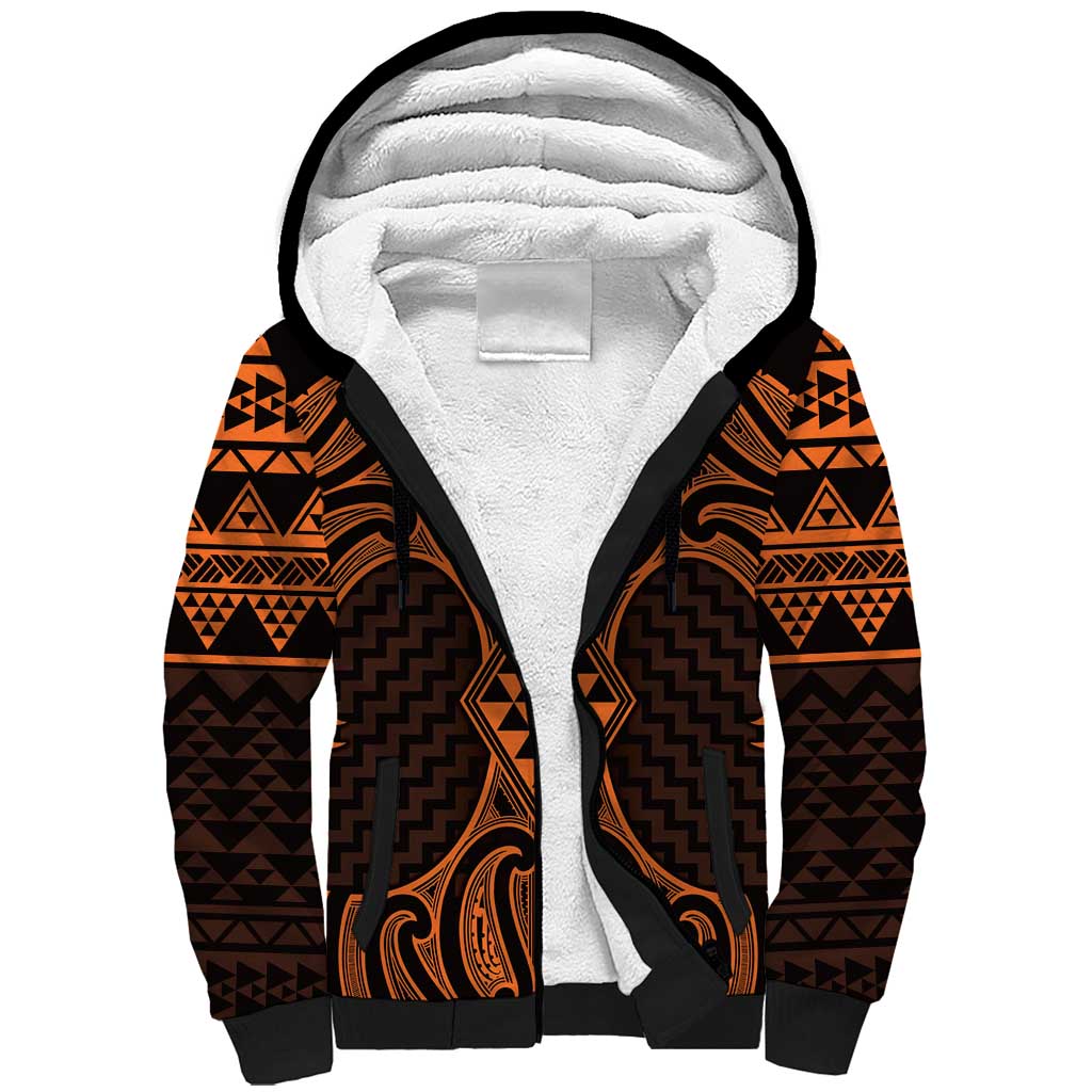 Karaka Maori Ta Moko Poutama Art Sherpa Hoodie LT9 Unisex Gold - Polynesian Pride