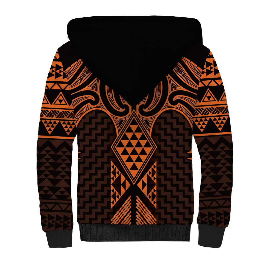 Karaka Maori Ta Moko Poutama Art Sherpa Hoodie LT9 - Polynesian Pride