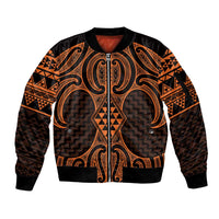 Karaka Maori Ta Moko Poutama Art Sleeve Zip Bomber Jacket