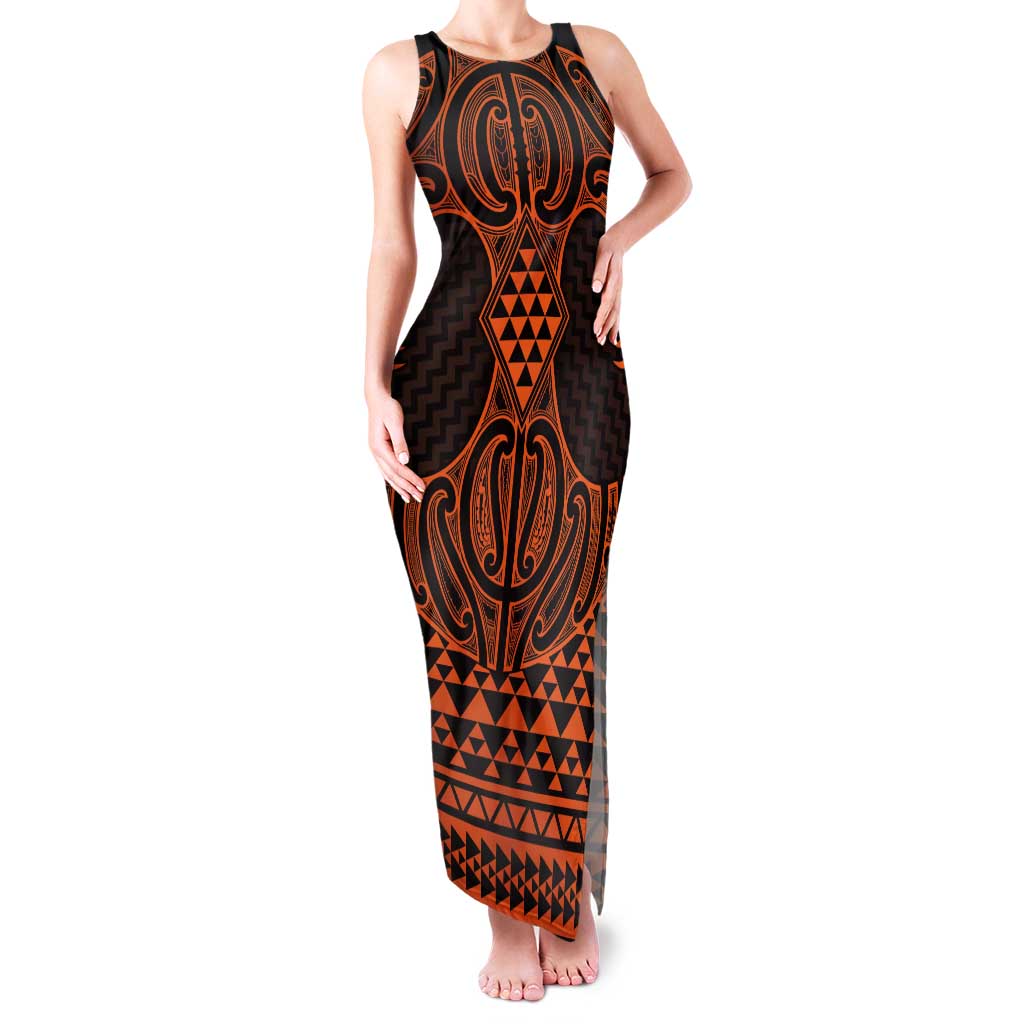 Karaka Maori Ta Moko Poutama Art Tank Maxi Dress
