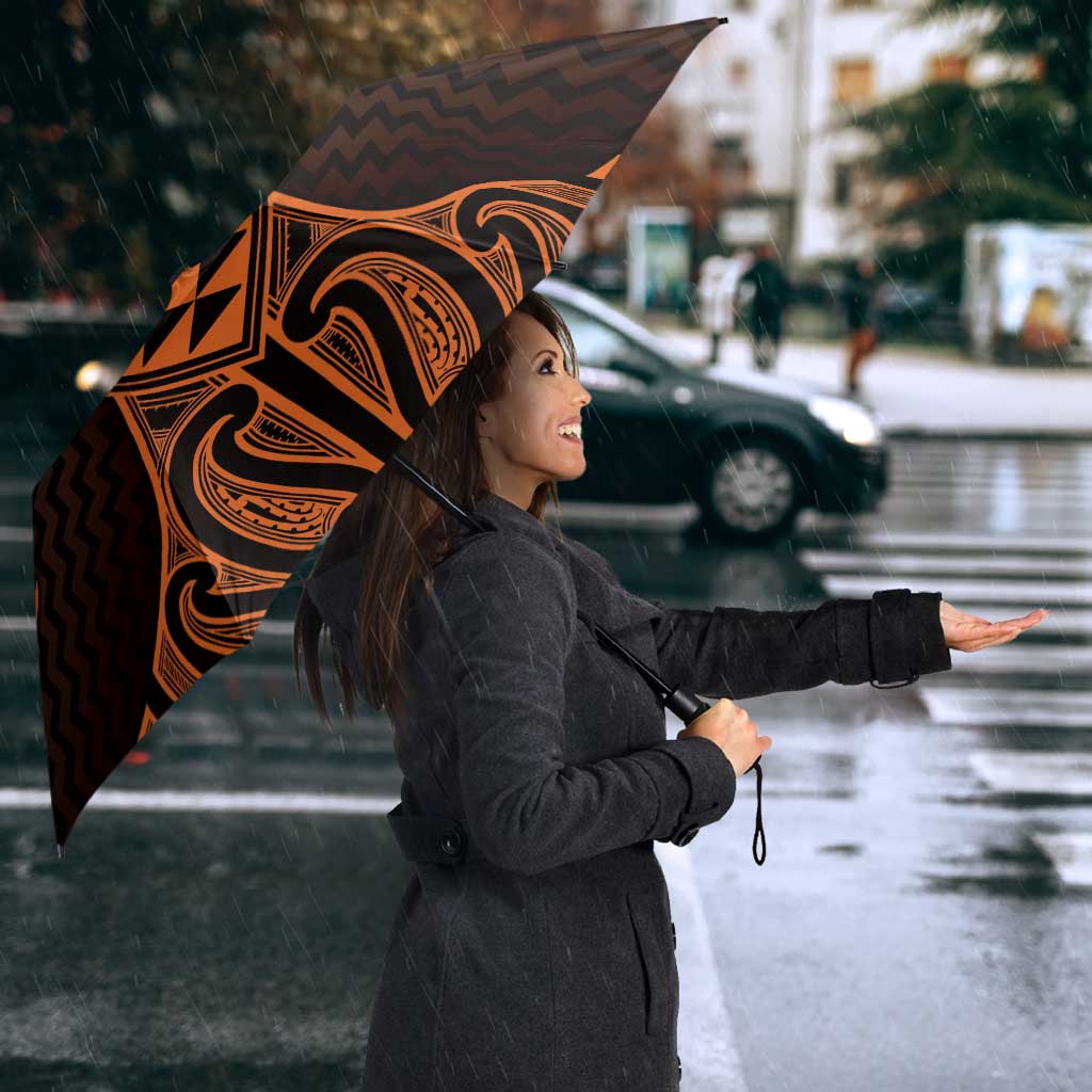 Karaka Maori Ta Moko Poutama Art Umbrella - Polynesian Pride