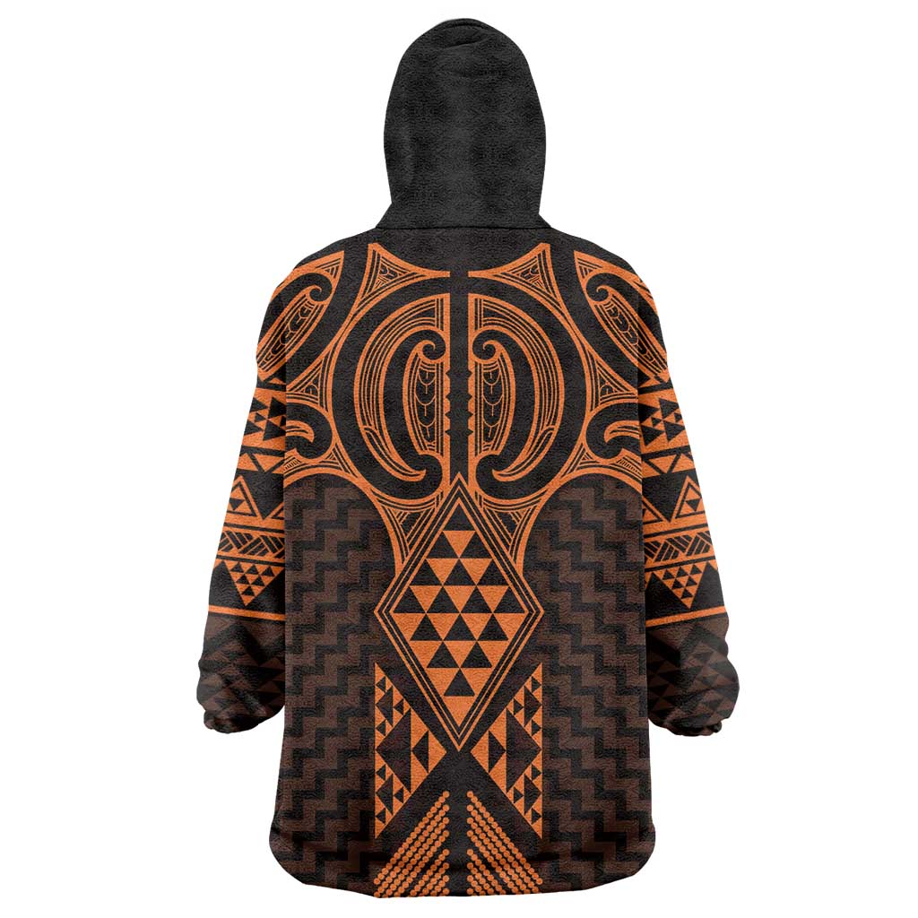 Karaka Maori Ta Moko Poutama Art Wearable Blanket Hoodie LT9 - Polynesian Pride