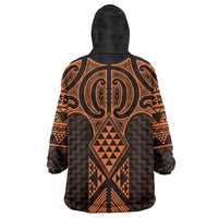 Karaka Maori Ta Moko Poutama Art Wearable Blanket Hoodie LT9 - Polynesian Pride