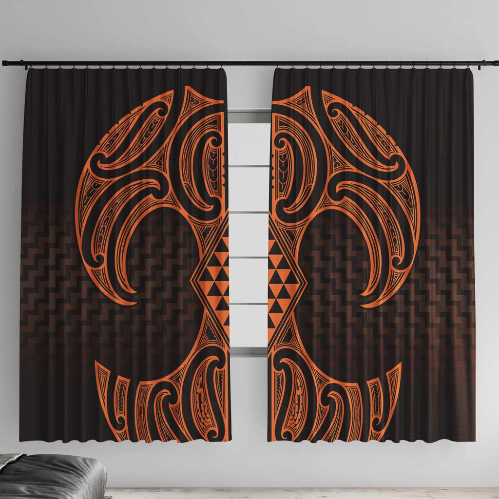 Karaka Maori Ta Moko Poutama Art Window Curtain