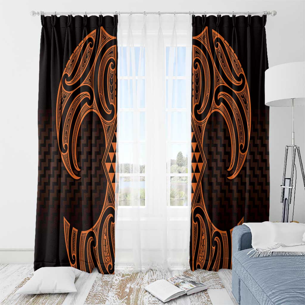 Karaka Maori Ta Moko Poutama Art Window Curtain