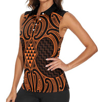 Karaka Maori Ta Moko Poutama Art Women Sleeveless Polo Shirt