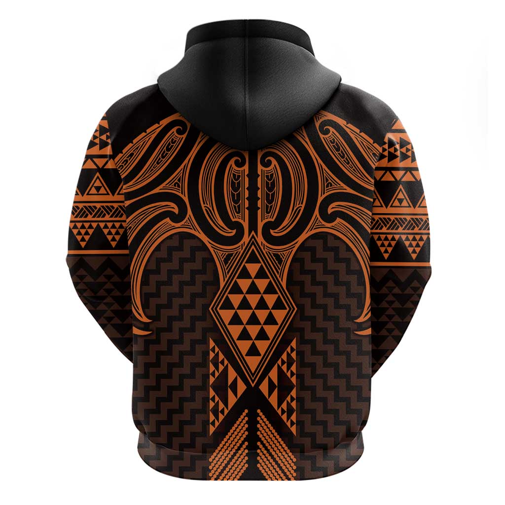 Karaka Maori Ta Moko Poutama Art Zip Hoodie