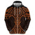 Karaka Maori Ta Moko Poutama Art Zip Hoodie