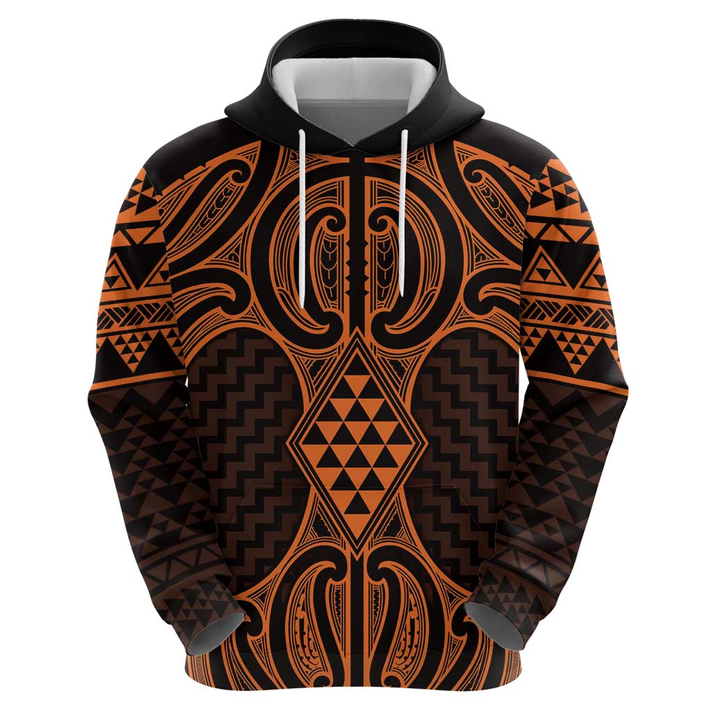 Karaka Maori Ta Moko Poutama Art Zip Hoodie