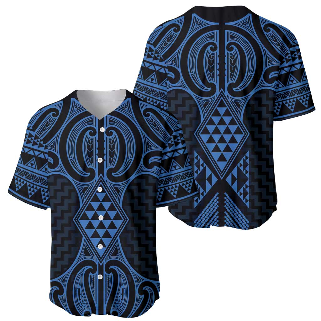 Kikorangi Maori Ta Moko Poutama Art Baseball Jersey