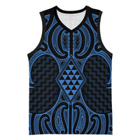 Kikorangi Maori Ta Moko Poutama Art Basketball Jersey - Polynesian Pride