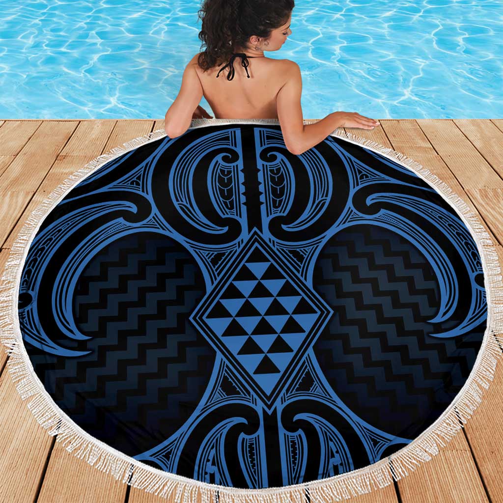 Kikorangi Maori Ta Moko Poutama Art Beach Blanket LT9 - Polynesian Pride