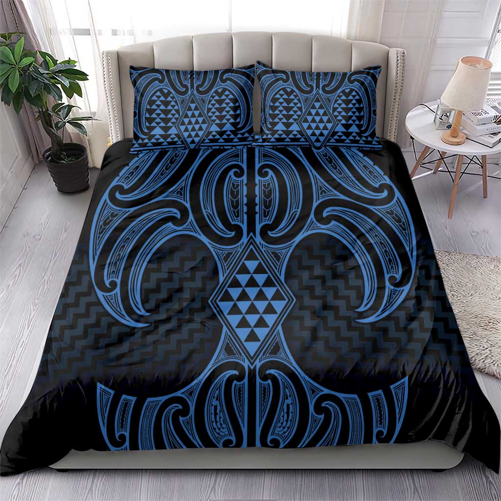 Kikorangi Maori Ta Moko Poutama Art Bedding Set