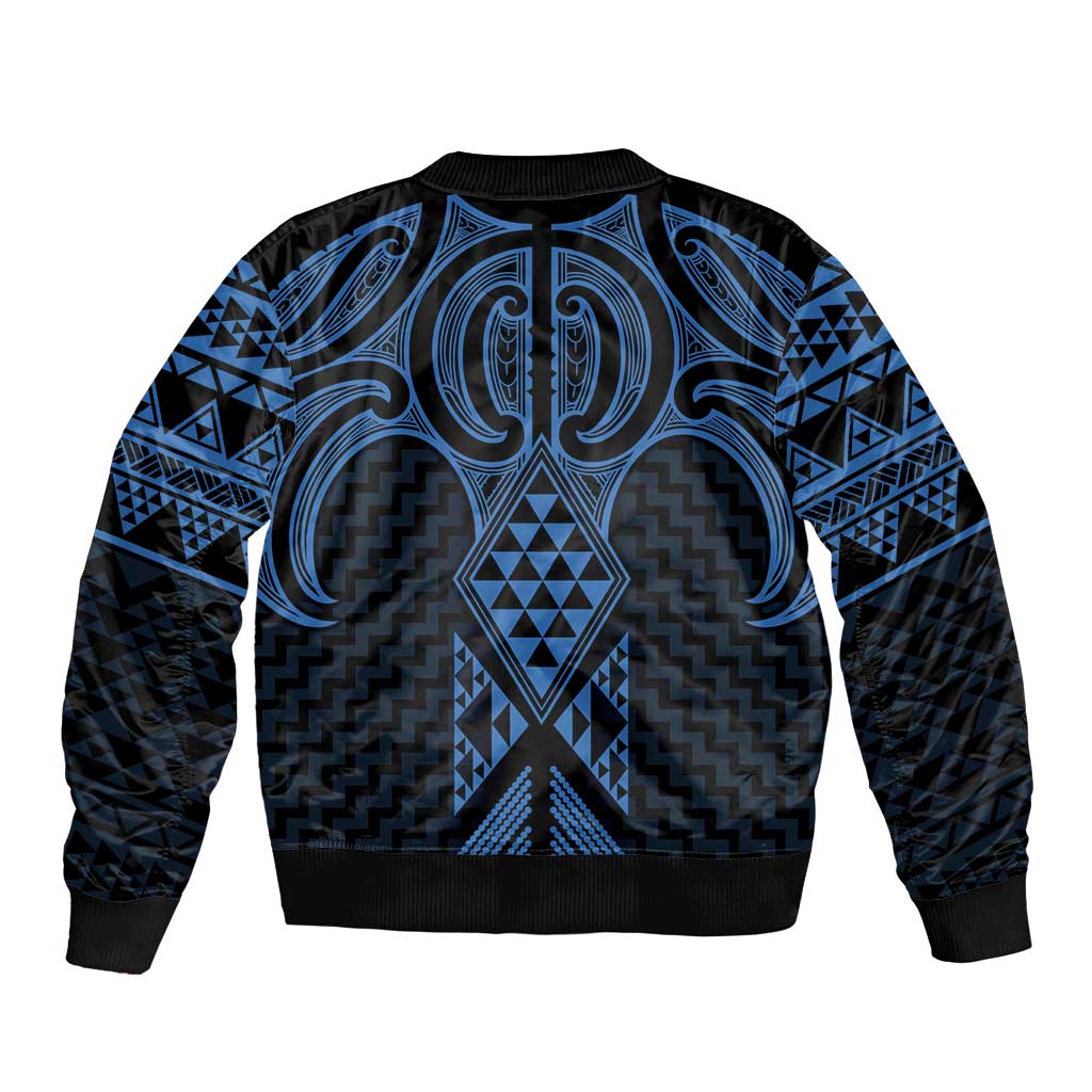 Kikorangi Maori Ta Moko Poutama Art Bomber Jacket