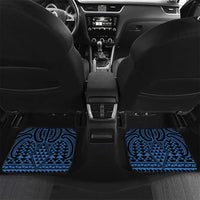 Kikorangi Maori Ta Moko Poutama Art Car Mats LT9 Set 2pcs - Back Blue - Polynesian Pride