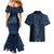 Kikorangi Maori Ta Moko Poutama Art Couples Matching Mermaid Dress and Hawaiian Shirt
