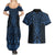 Kikorangi Maori Ta Moko Poutama Art Couples Matching Summer Maxi Dress and Hawaiian Shirt