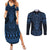 Kikorangi Maori Ta Moko Poutama Art Couples Matching Summer Maxi Dress and Long Sleeve Button Shirt