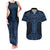 Kikorangi Maori Ta Moko Poutama Art Couples Matching Tank Maxi Dress and Hawaiian Shirt