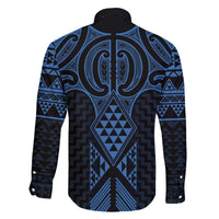 Kikorangi Maori Ta Moko Poutama Art Family Matching Off The Shoulder Long Sleeve Dress and Hawaiian Shirt
