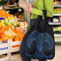 Kikorangi Maori Ta Moko Poutama Art Grocery Bag LT9 - Polynesian Pride