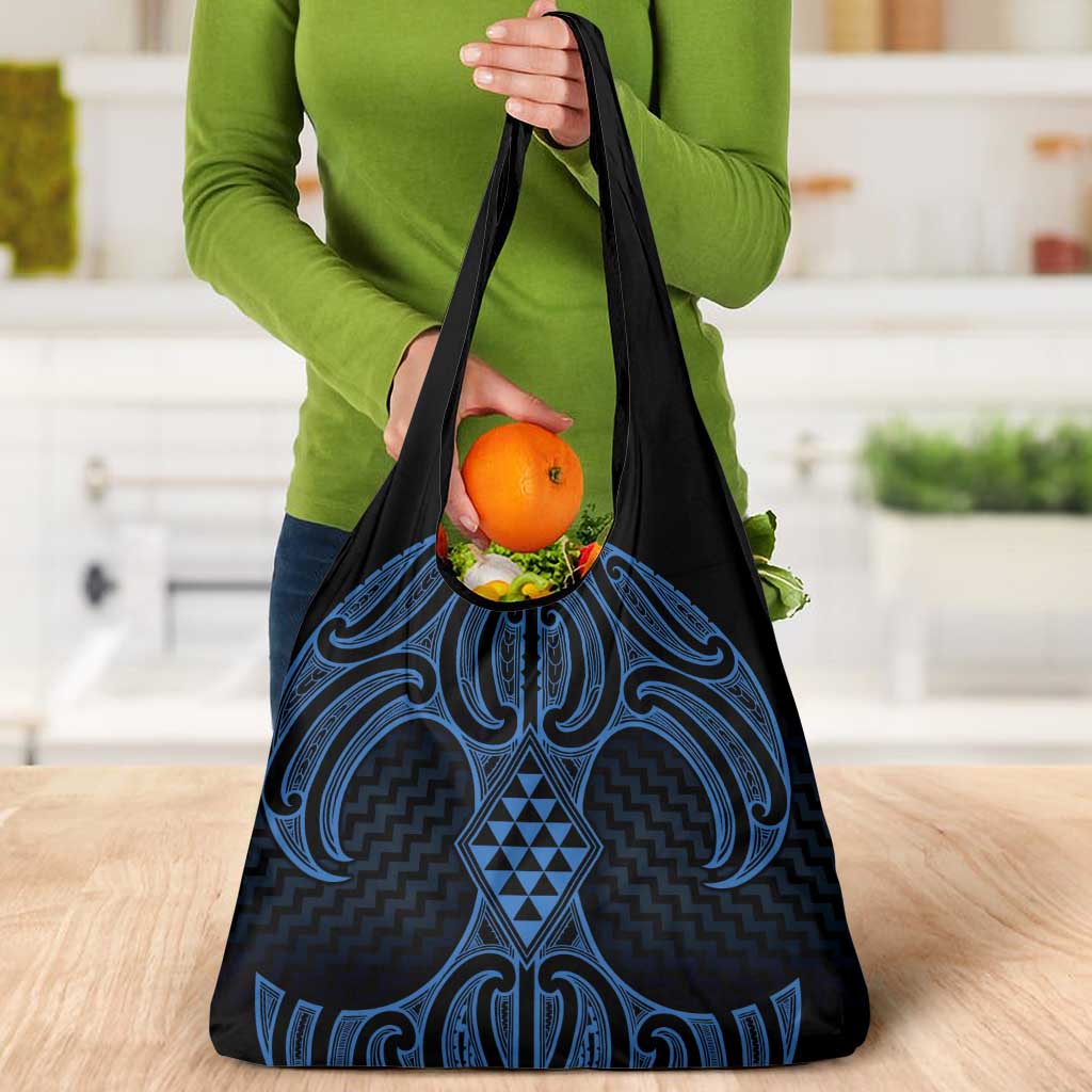 Kikorangi Maori Ta Moko Poutama Art Grocery Bag LT9 - Polynesian Pride