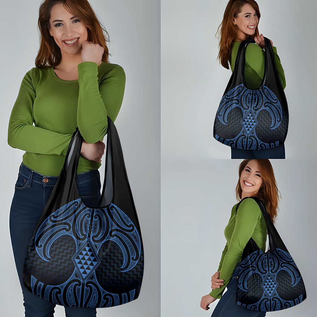 Kikorangi Maori Ta Moko Poutama Art Grocery Bag LT9 - Polynesian Pride