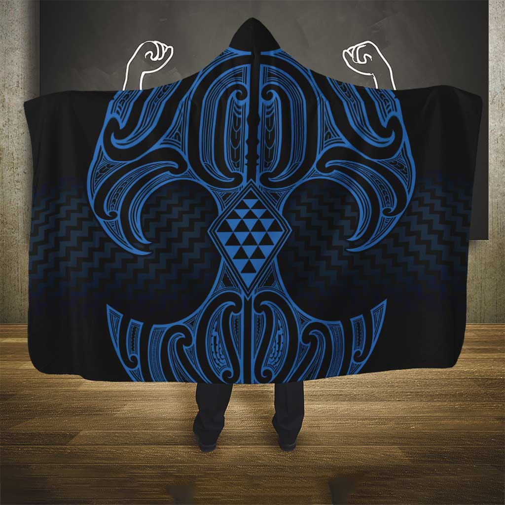 Kikorangi Maori Ta Moko Poutama Art Hooded Blanket LT9 - Polynesian Pride