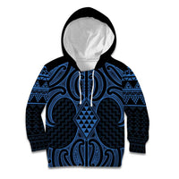 Kikorangi Maori Ta Moko Poutama Art Kid Hoodie