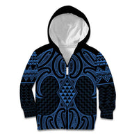 Kikorangi Maori Ta Moko Poutama Art Kid Hoodie