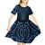 Kikorangi Maori Ta Moko Poutama Art Kid Short Sleeve Dress