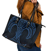 Kikorangi Maori Ta Moko Poutama Art Leather Tote Bag