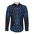 Kikorangi Maori Ta Moko Poutama Art Long Sleeve Button Shirt