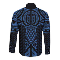 Kikorangi Maori Ta Moko Poutama Art Long Sleeve Button Shirt LT9 - Polynesian Pride