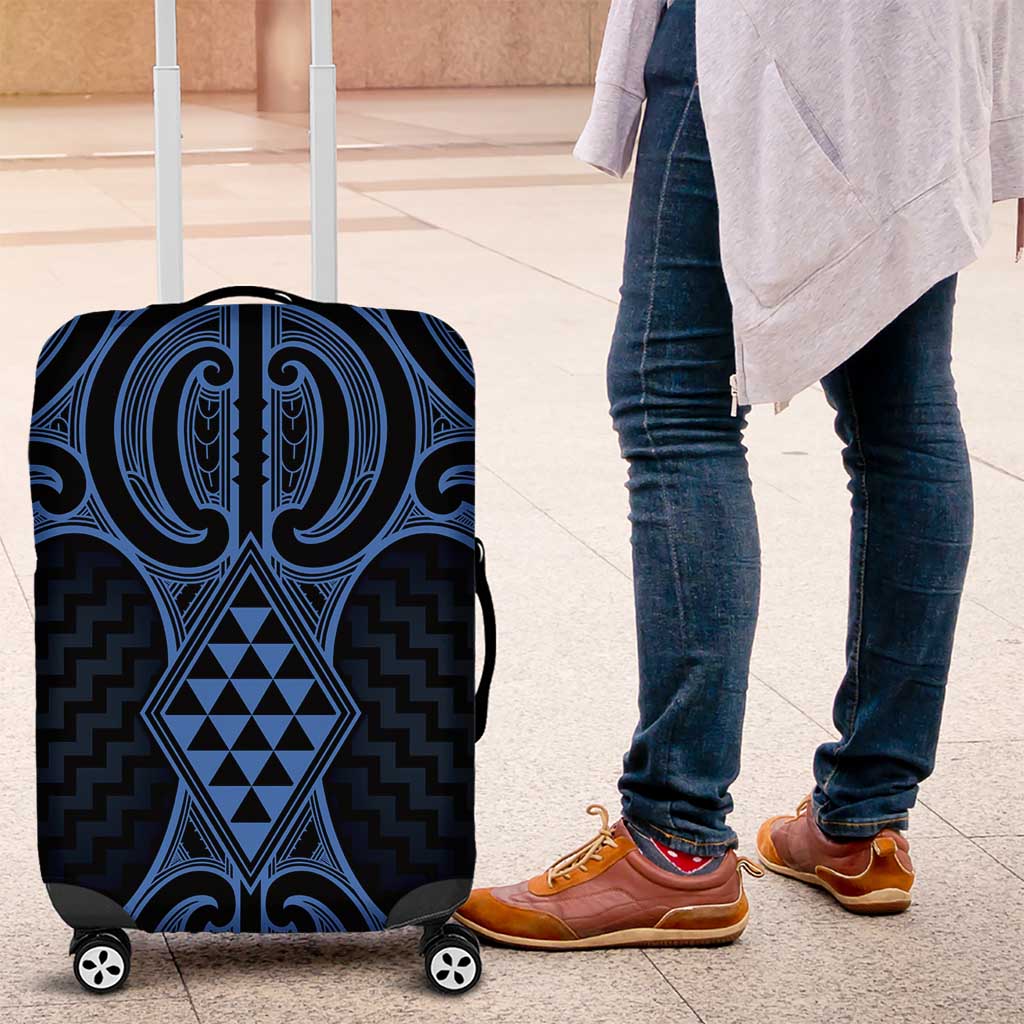 Kikorangi Maori Ta Moko Poutama Art Luggage Cover