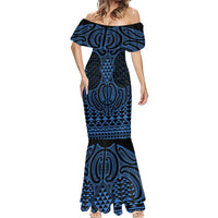 Kikorangi Maori Ta Moko Poutama Art Mermaid Dress