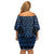 Kikorangi Maori Ta Moko Poutama Art Off Shoulder Short Dress