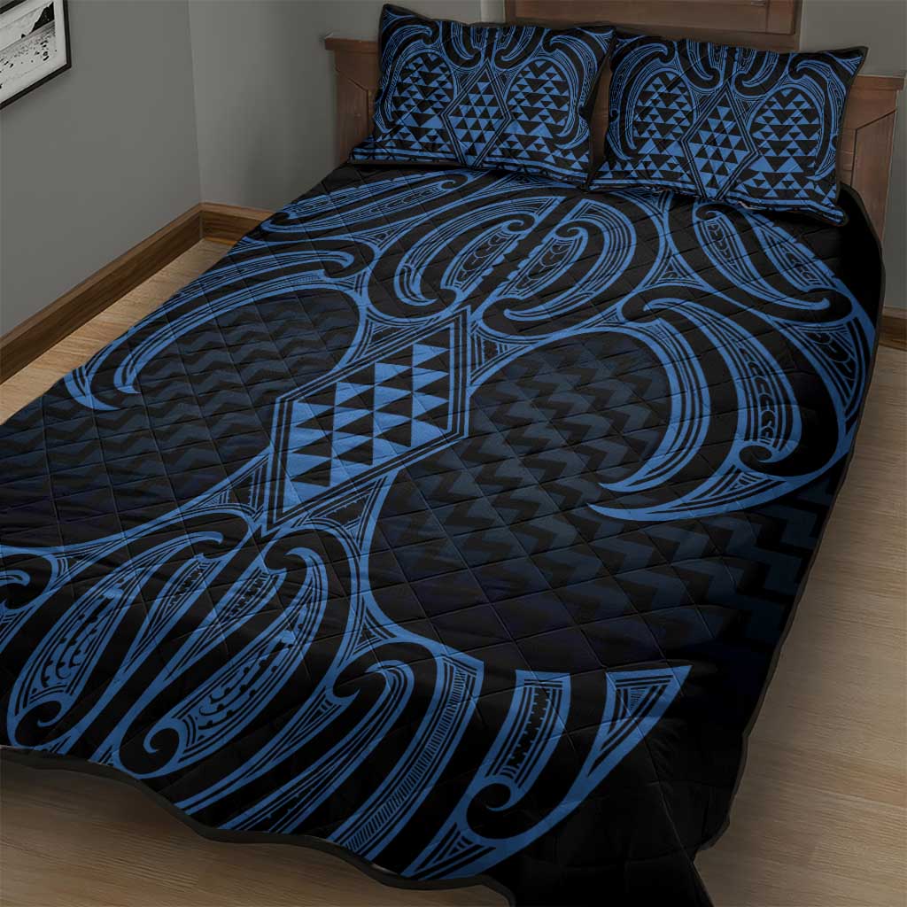 Kikorangi Maori Ta Moko Poutama Art Quilt Bed Set LT9 - Polynesian Pride