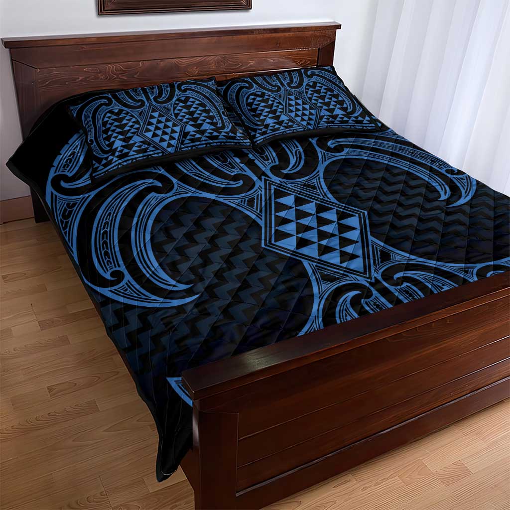 Kikorangi Maori Ta Moko Poutama Art Quilt Bed Set LT9 - Polynesian Pride