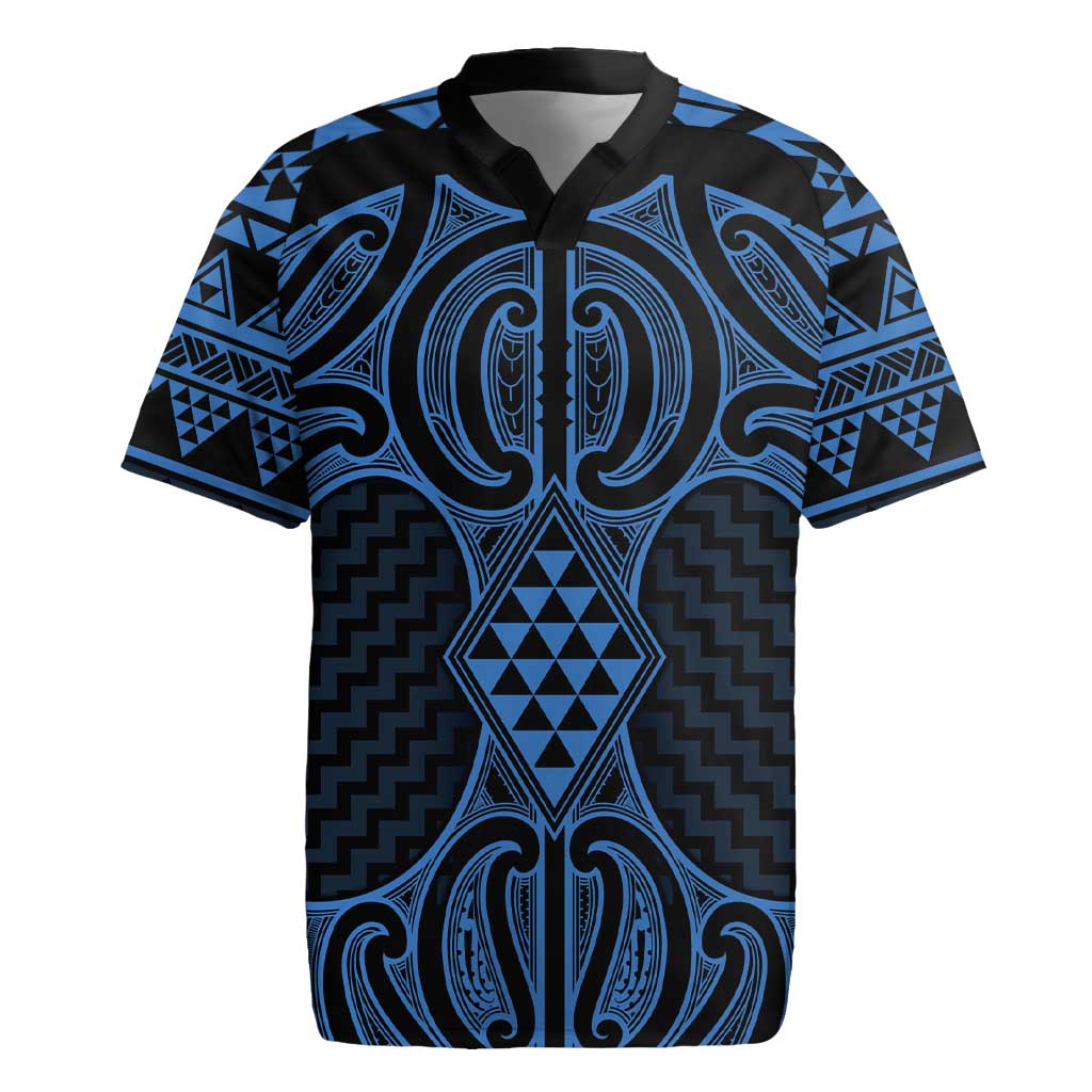 Kikorangi Maori Ta Moko Poutama Art Rugby Jersey