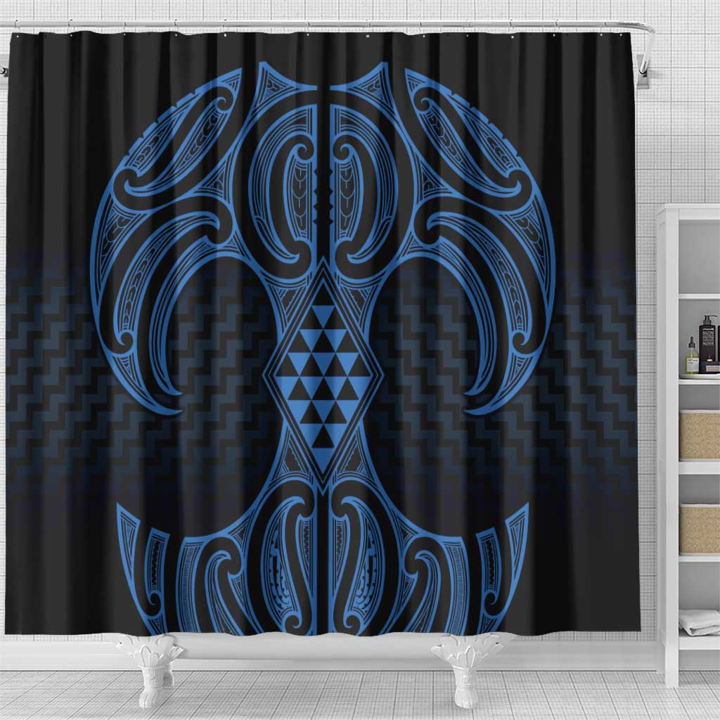 Kikorangi Maori Ta Moko Poutama Art Shower Curtain