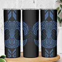 Kikorangi Maori Ta Moko Poutama Art Skinny Tumbler