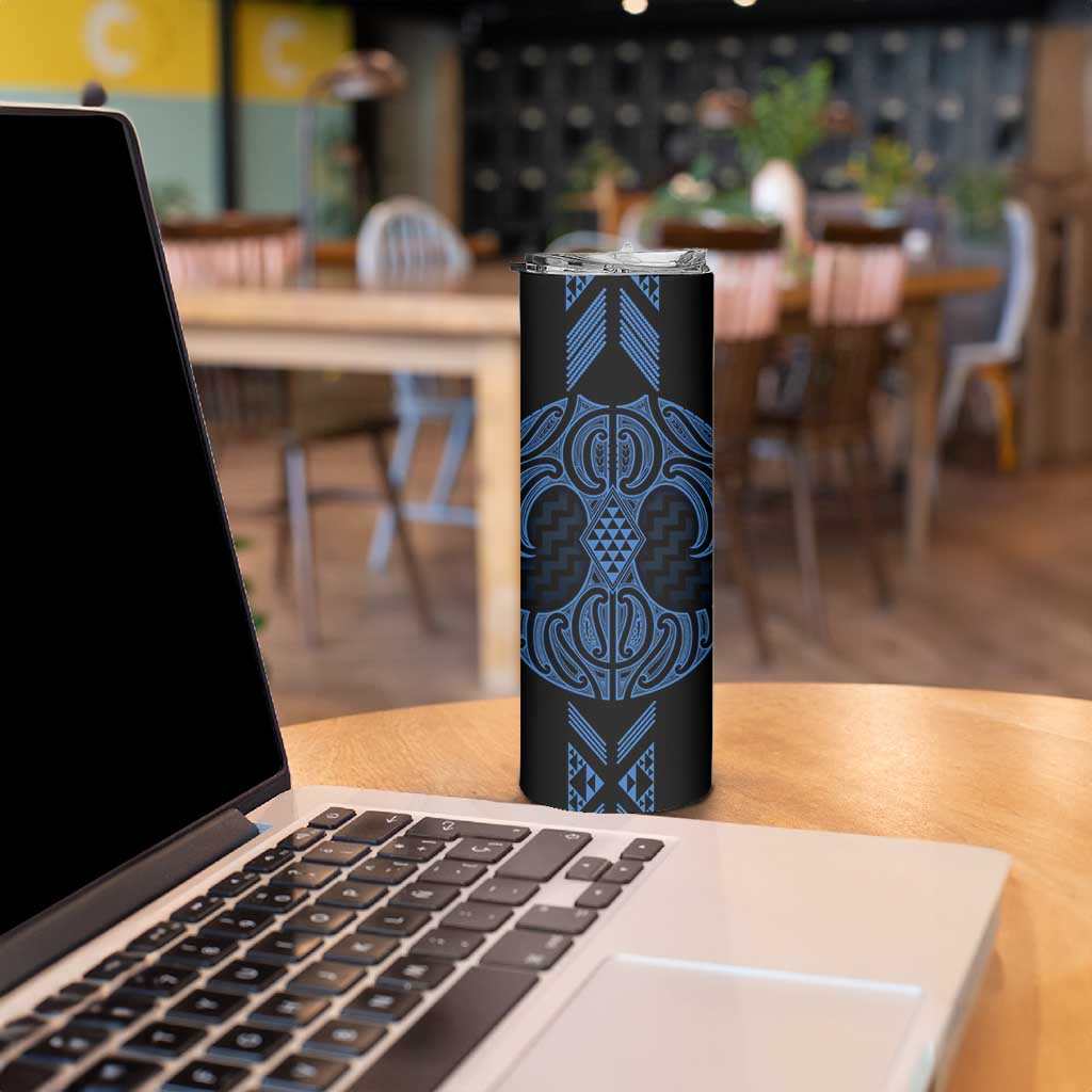 Kikorangi Maori Ta Moko Poutama Art Skinny Tumbler